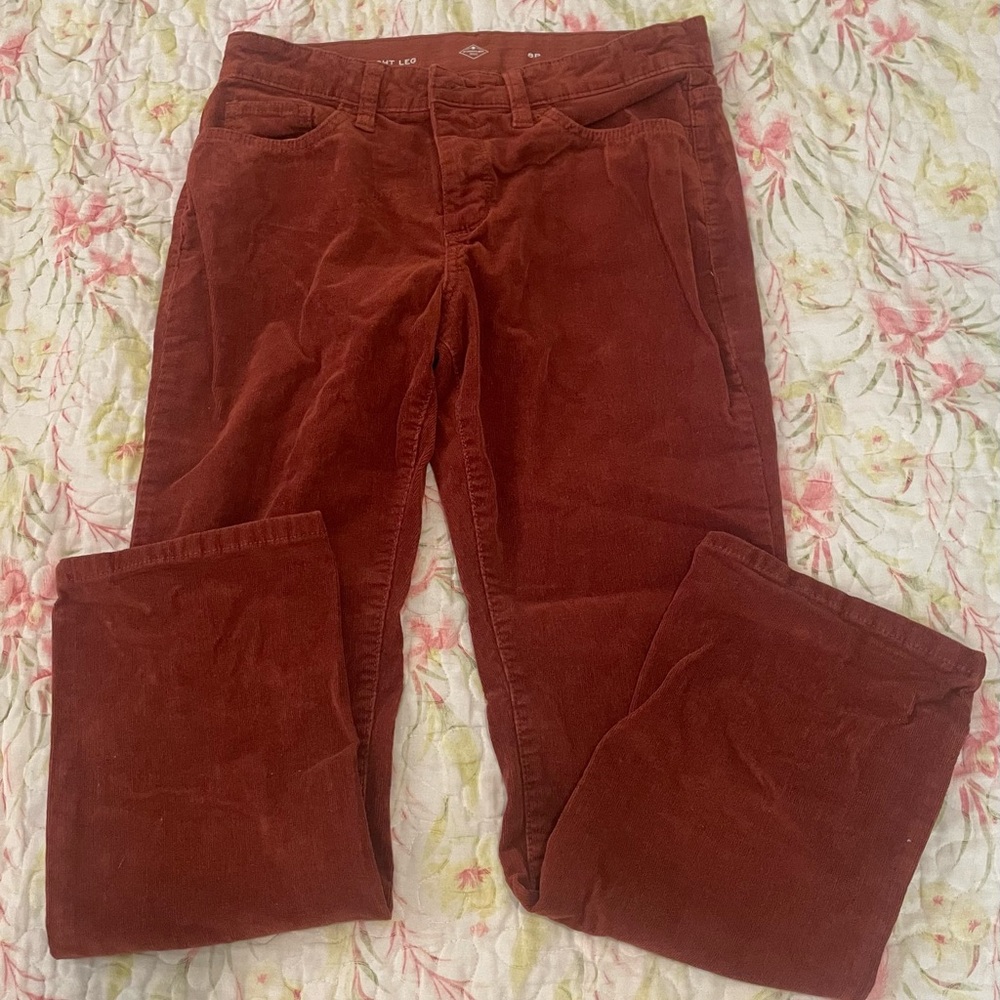 SAINT JOHNS BAY ORANGE CORDUROY PETITE PANTS